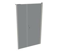 HÜPPE Design pure Puerta giratoria de 4 esquinas con lateral en hueco, a medida, anchura 70-120cm alto 140-200cm bisagra izquierda y derecha, 8P7280087301, Cabinas de ducha: Color del perfil plata mat
