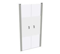 HÜPPE Design pure puerta giratoria para el anchura del panel lateral: 100 cm de tope a la izquierda y a la derecha para el plato de ducha, 8P1403087373, Cabinas de ducha: Color de perfil plata mate ES