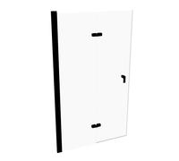 HÜPPE Design pure puerta plegable oscilante con bisagra a la izquierda para el plato de ducha, 8P0880123321, Cabinas de ducha: Color de perfil Vidrio Black Edition ESG transparente