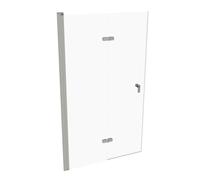 HÜPPE Design pure puerta plegable oscilante con bisagra a la izquierda para el plato de ducha, 8P0880087321, Cabinas de ducha: Color de perfil plata mate ESG clear