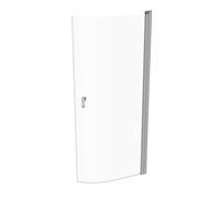 HÜPPE Design pure Swing door 2 hojas Radio: 55cm Ancho: 100cm Parada a la izquierda y a la derecha para el plato de ducha, 8P1606087322, Cabinas de ducha: Color de perfil plata mate ESG clear con ANTI