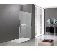 Hüppe Duplo pure Walk-In Panel lateral de 4 esquinas de una sola pieza, ancho:140cm, fijación derecha, DT0014C91322, Cabinas de ducha: Perfil color cromo Cristal ESG transparente con antiplaca
