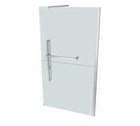 Hüppe Duplo pure Walk-In Panel lateral de 4 esquinas de una sola pieza, anchura:110cm, fijación derecha, DT0011C91316, Cabinas de ducha: Perfil color cromo Vidrio ESG Sand Plus con Anti-Plaque