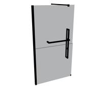 Hüppe Duplo pure Walk-In Panel lateral de 4 esquinas de una sola pieza, anchura:110cm, fijación izquierda, DT0001123301, Cabinas de ducha: Color del perfil Negro Edición Cristal ESG Gris
