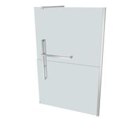 Hüppe Duplo pure Walk-In Panel lateral de 4 esquinas de una sola pieza, anchura:130cm, fijación derecha, DT0013C91316, Cabinas de ducha: Perfil color cromo Vidrio ESG Sand Plus con Anti-Plaque