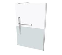 Hüppe Duplo pure Walk-In Panel lateral de 4 esquinas de una sola pieza, anchura:130cm, fijación derecha, DT0013C91318, Cabinas de ducha: Perfil color cromo Cristal ESG Combidekor Sand Plus con Anti-Pl