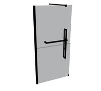HÜPPE Duplo pure Walk-In Panel lateral de 4 esquinas una sola pieza, anchura:100cm, fijación izquierda, DT0000123301, Cabinas de ducha: Color del perfil Negro Edición Cristal ESG Gris