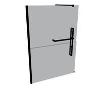HÜPPE Duplo pure Walk-In Panel lateral de 4 esquinas una sola pieza, anchura:140cm, fijación izquierda, DT0004123301, Cabinas de ducha: Color del perfil Negro Edición Cristal ESG Gris
