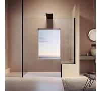 HÜPPE SolvaPro panel lateral independiente, travesaño, hecho a medida, anchura: 120,1-180cm, altura:200,1-220cm, 7T2285123315, Cabinas de ducha: Color del perfil Black Edition Cristal ESG Sand Plus