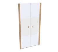 HÜPPE SolvaPro puerta de vaivén de 4 esquinas parcialmente enmarcada para pared lateral, anchura: 100cm, alto: 200cm, 7T090355D375, Cabinas de ducha: Perfil color bronce ESG Privatima cristal con ANTI