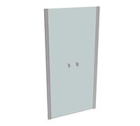 HÜPPE SolvaPro puerta de vaivén de 4 esquinas parcialmente enmarcada para pared lateral, anchura: 100cm, alto: 200cm, 7T090355G315, Cabinas de ducha: Perfil de acero inoxidable óptico Glas ESG Sand Pl