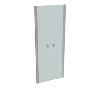 HÜPPE SolvaPro puerta de vaivén de 4 esquinas parcialmente enmarcada para pared lateral, anchura: 80cm, alto: 200cm, 7T090155G315, Cabinas de ducha: Perfil de acero inoxidable óptico Glas ESG Sand Plu