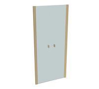 HÜPPE SolvaPro puerta de vaivén de 4 esquinas parcialmente enmarcada para pared lateral, anchura: 90cm, alto: 200cm, 7T090255H315, Cabinas de ducha: Perfil color latón Vidrio ESG Sand Plus