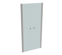 HÜPPE SolvaPro puerta de vaivén de 4 esquinas parcialmente enmarcada para pared lateral, anchura: 90cm, alto: 200cm, 7T090255G315, Cabinas de ducha: Perfil de acero inoxidable óptico Glas ESG Sand Plu