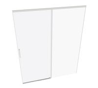 HÜPPE Vita pure puerta corredera de 4 esquinas sin marco de una sola pieza con segmento fijo, anchura: 160cm, alto: 200cm, fijación izquierda & derecha, VA0107182322, Cabinas de ducha: Color del perfi
