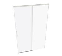 HÜPPE Vita pure puerta corredera de 4 esquinas sin marco una sola pieza con segmento fijo, anchura: 120cm, alto: 200cm, fijación izquierda & derecha, VA0105182321, Cabinas de ducha: Color del perfil E