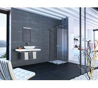 HÜPPE Xtensa pure entrada para puerta corredera, 2 partes (1/2), fijación izquierda, ancho 700-1400mm, alto 2001-2200mm, a medida, XT1381069322, Cabinas de ducha: Color de perfil plata alto brillo ESG