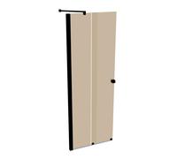 HÜPPE Xtensa pure entrada trasera corredera de 2 piezas (1/2), anchura:75cm, rebaje a la izquierda, XT1301123341, Cabinas de ducha: Color del perfil Negro Edición Cristal ESG Bronce