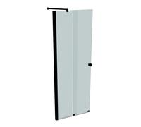 HÜPPE Xtensa pure entrada trasera corredera de 2 piezas (1/2), anchura:75cm, rebaje a la izquierda, XT1301123348, Cabinas de ducha: Color del perfil Negro Edición Vidrio ESG Arena Plus Serigrafía con 