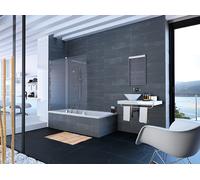 HÜPPE Xtensa pure mampara de baño puerta corredera una sola pieza, con segmento fijo, ancho:120cm, tope izquierdo, XT0601123322, Cabinas de ducha: Color de perfil Vidrio Black Edition ESG transparente