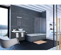 HÜPPE Xtensa pure mampara de baño puerta corredera una sola pieza con segmento fijo ancho:120cm tope derecho, XT0701069322, Cabinas de ducha: Color de perfil plata alto brillo ESG clear con ANTI-PLAQU