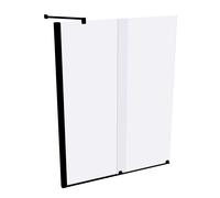 HÜPPE Xtensa pure mampara de baño puerta corredera una sola pieza, con segmento fijo, anchura:120cm, tope izquierdo, XT0601123322, Cabinas de ducha: Color de perfil Vidrio Black Edition ESG transparen