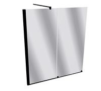 HÜPPE Xtensa pure mampara de baño puerta corredera una sola pieza con segmento fijo anchura:140cm tope izquierda, XT0602123381, Cabinas de ducha: Color de perfil Vidrio Black Edition Vidrio espejo ESG