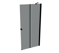 HÜPPE Xtensa pure puerta corredera entrada 2 piezas (1/2), anchura:100cm, bisagra derecha, XT1404123368, Cabinas de ducha: Color del perfil Black Edition Cristal ESG Gris con ANTI-PLAQUE