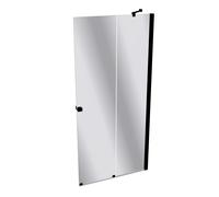 HÜPPE Xtensa pure puerta corredera entrada 2 piezas (1/2), anchura:100cm, bisagra derecha, XT1404123381, Cabinas de ducha: Color de perfil Vidrio Black Edition Vidrio espejo ESG con ANTI-PLAQUE