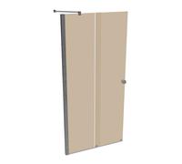 HÜPPE Xtensa pure puerta corredera entrada 2 piezas (1/2), anchura:100cm, galce izquierda, XT1304069341, Cabinas de ducha: Color del perfil plata alto brillo Vidrio ESG bronce
