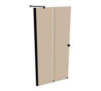 HÜPPE Xtensa pure puerta corredera entrada 2 piezas (1/2), anchura:100cm, galce izquierda, XT1304123341, Cabinas de ducha: Color del perfil Negro Edición Cristal ESG Bronce