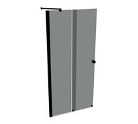 HÜPPE Xtensa pure puerta corredera entrada 2 piezas (1/2), anchura:100cm, galce izquierda, XT1304123368, Cabinas de ducha: Color del perfil Black Edition Cristal ESG Gris con ANTI-PLAQUE