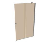HÜPPE Xtensa pure puerta corredera entrada 2 piezas (1/2), anchura:120cm, bisagra derecha, XT1406069341, Cabinas de ducha: Color del perfil plata alto brillo Vidrio ESG bronce