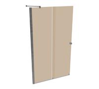 HÜPPE Xtensa pure puerta corredera entrada 2 piezas (1/2), anchura:120cm, galce izquierda, XT1306069341, Cabinas de ducha: Color del perfil plata alto brillo Vidrio ESG bronce
