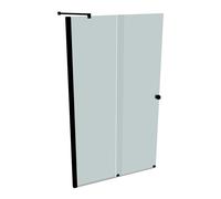 HÜPPE Xtensa pure puerta corredera entrada 2 piezas (1/2), anchura:120cm, galce izquierda, XT1306123347, Cabinas de ducha: Color del perfil Negro Edición Cristal ESG Arena Plus Serigrafía