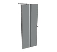 HÜPPE Xtensa pure puerta corredera entrada 2 piezas (1/2), anchura:80cm, galce izquierda, XT1302069301, Cabinas de ducha: Color del perfil plata alto brillo Vidrio ESG gris