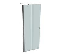 HÜPPE Xtensa pure puerta corredera entrada 2 piezas (1/2), anchura:80cm, galce izquierda, XT1302069347, Cabinas de ducha: Perfil color plata alto brillo Cristal ESG Arena Plus serigrafía