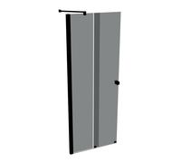 HÜPPE Xtensa pure puerta corredera entrada 2 piezas (1/2), anchura:80cm, galce izquierda, XT1302123301, Cabinas de ducha: Color del perfil Negro Edición Cristal ESG Gris