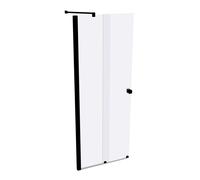 HÜPPE Xtensa pure puerta corredera entrada 2 piezas (1/2), anchura:80cm, galce izquierda, XT1302123322, Cabinas de ducha: Color de perfil Vidrio Black Edition ESG transparente con ANTI-PLAQUE