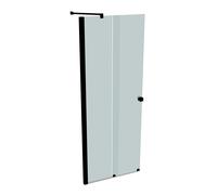 HÜPPE Xtensa pure puerta corredera entrada 2 piezas (1/2), anchura:80cm, galce izquierda, XT1302123347, Cabinas de ducha: Color del perfil Negro Edición Cristal ESG Arena Plus Serigrafía