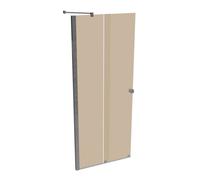 HÜPPE Xtensa pure puerta corredera entrada 2 piezas (1/2), anchura:90cm, galce izquierda, XT1303069341, Cabinas de ducha: Color del perfil plata alto brillo Vidrio ESG bronce