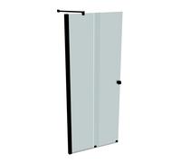 HÜPPE Xtensa pure puerta corredera entrada 2 piezas (1/2), anchura:90cm, galce izquierda, XT1303123347, Cabinas de ducha: Color del perfil Negro Edición Cristal ESG Arena Plus Serigrafía