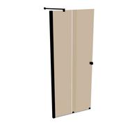 HÜPPE Xtensa pure puerta corredera entrada 2 piezas (1/2), anchura:90cm, galce izquierda, XT1303123378, Cabinas de ducha: Color del perfil Black Edition Cristal ESG Bronce con ANTI-PLAQUE