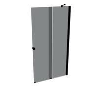 HÜPPE Xtensa pure puerta trasera corredera 2 piezas (1/2), anchura:110cm, bisagra derecha, XT1405123301, Cabinas de ducha: Color del perfil Negro Edición Cristal ESG Gris