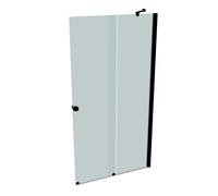 HÜPPE Xtensa pure puerta trasera corredera 2 piezas (1/2), anchura:110cm, bisagra derecha, XT1405123348, Cabinas de ducha: Color del perfil Negro Edición Vidrio ESG Arena Plus Serigrafía con ANTI-PLAQ