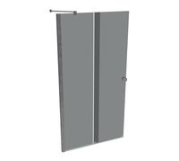 HÜPPE Xtensa pure puerta trasera corredera 2 piezas (1/2), anchura:110cm, galce izquierda, XT1305069368, Cabinas de ducha: Color del perfil plata alto brillo Vidrio ESG gris con ANTI-PLAQUE