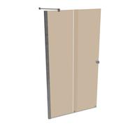 HÜPPE Xtensa pure puerta trasera corredera 2 piezas (1/2), anchura:110cm, galce izquierda, XT1305069378, Cabinas de ducha: Perfil color plata alto brillo Vidrio ESG bronce con ANTI-PLAQUE