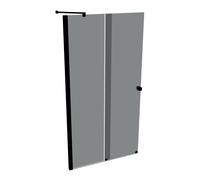 HÜPPE Xtensa pure puerta trasera corredera 2 piezas (1/2), anchura:110cm, galce izquierda, XT1305123368, Cabinas de ducha: Color del perfil Black Edition Cristal ESG Gris con ANTI-PLAQUE