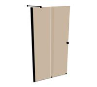 HÜPPE Xtensa pure puerta trasera corredera 2 piezas (1/2), anchura:110cm, galce izquierda, XT1305123378, Cabinas de ducha: Color del perfil Black Edition Cristal ESG Bronce con ANTI-PLAQUE