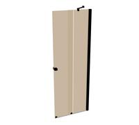 HÜPPE Xtensa pure puerta trasera corredera 2 piezas (1/2), anchura:75cm, bisagra derecha, XT1401123341, Cabinas de ducha: Color del perfil Negro Edición Cristal ESG Bronce